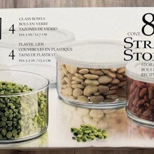 Glass Storage Bowls with Plastic Lids - Set of 4
